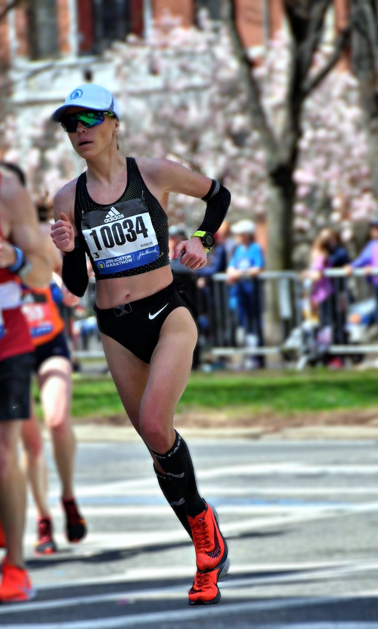 Olga Bagryantseva racing the 2019 Boston Marathon
